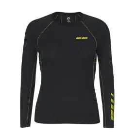 Ski-doo 4540260996 Ski-doo Ultralight Base Layer Black Sunburst Yellow Trim Ladies L Tb