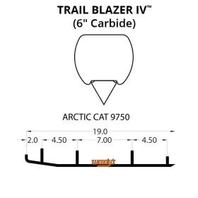 1156-W708153-76 WOODYS Iv Flat Top Carbide Runners Powder