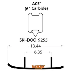 2953-W441747-73 WOODYS Runners Carbide Mx 600 Ski-doo Ace