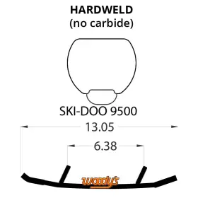 3225-W892291-75 WOODYS Top Bar Carbide Runners Gsx Ski-doo
