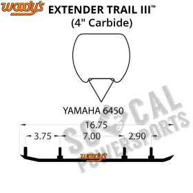 3236-W406313-86 WOODYS Extender Flat Top Carbide Runners