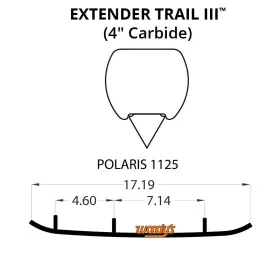 3243-W532327-93 WOODYS Extender Flat Top Carbide Runners 600