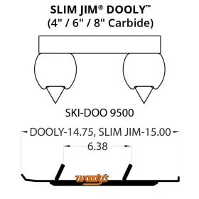 Woodys 3578-w874997-68 Dooly Carbide Wear Rods-6 Inch For 2011-2016 Ski-doo Renegade X E-tec 800r