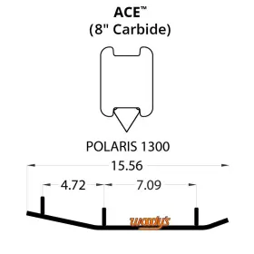 3645-W605131-45 WOODYS Flat Top Carbide Runners Pro 800 Ace