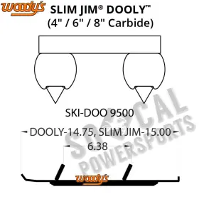 4224-W876289-84 WOODYS Dooly Carbide Wear Rods 380F Gtx