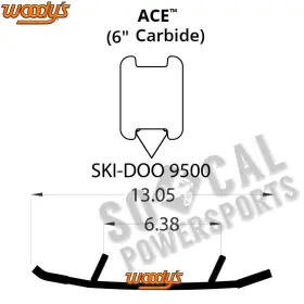 4300-W858441-70 WOODYS Runners Carbide Highmark 1000 Ski-doo