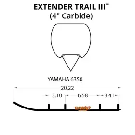 4876-W337593-16 WOODYS Extender Flat Top Carbide Runners