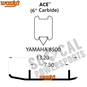 4974-W517789-24 WOODYS Runners Carbide Vector RS90 Yamaha Ace