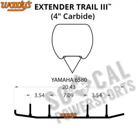 6017-W663875-77 WOODYS Extender Flat Top Carbide Runners
