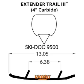 6162-W862165-42 WOODYS Extender Flat Top Carbide Runners