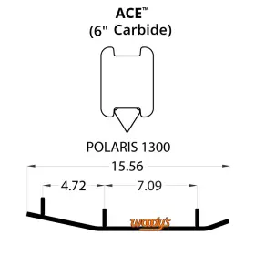 6422-W556685-32 WOODYS Runners Carbide 800 Polaris Ace