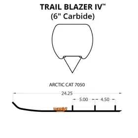 6534-W520909-54 WOODYS Iv Flat Top Carbide Runners Arctic-cat