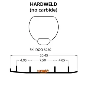 7161-W612163-51 WOODYS Top Bar Carbide Runners 1000 Ski-doo