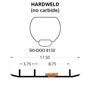 8743-W381327-13 WOODYS Top Bar Carbide Runners Ski-doo