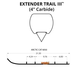 9002-W471845-92 WOODYS Extender Flat Top Carbide Runners El