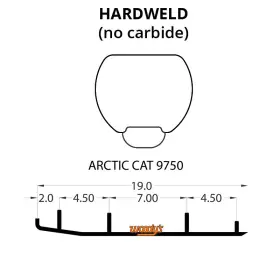 9365-W706571-95 WOODYS Top Bar Carbide Runners Arctic-cat