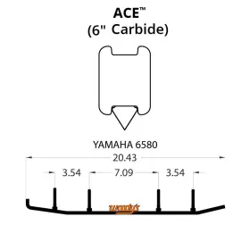 9436-W598713-76 WOODYS Runners Carbide Vk VK540 Yamaha Ace