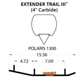 EPI-1300 WOODYS Extender Flat Top Carbide Runners Trail