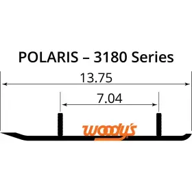 TPI-3180 WOODYS Iv Flat Top Carbide Wear Bar Runners Trail