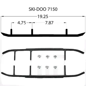 WSD-7150 WOODYS Exective Flat Top Carbides Runners Ski-doo
