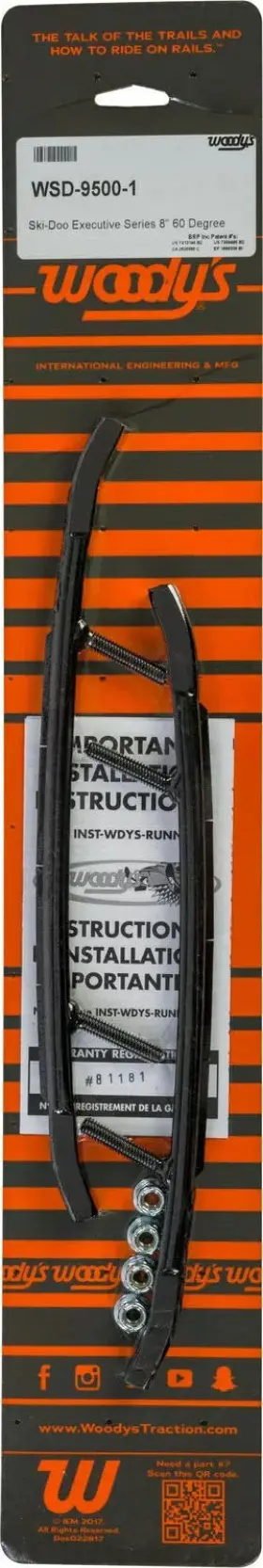 WSD-9600 WOODYS Carbide Wear Bars Skis Ski-doo Pilot