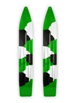 Pair Of Green/white/black Urban Camo Slydog Powder Hound 7" Snowmobile Skis. Fixed Price $126.00.