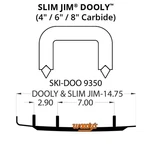 Woodys Slim Jim Dooly Performance Carbide Wear Rods-8in. For 2009 Ski-doo. Fixed Price $59.17.