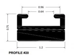 Spi Slide Profile 20 Black 66" 620-66-80. Fixed Price $25.95.