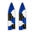 Pair Of Blue/white/black Urban Camo Slydog Powder Hound 8" Snowmobile Skis. Fixed Price $163.63.