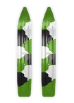 Pair Of Green/white/black Urban Camo Slydog Hell Hound 7-1/4" Snowmobile Skis. Fixed Price $171.00.