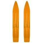 Pair Of Orange Crush Slydog Powder Hound 7" Snowmobile Skis. Fixed Price $238.00.