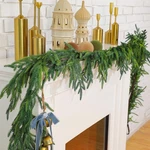 2 Pcs 9 Feet Christmas Norfolk Pine Garland Realistic Artificial Faux Greenery C. Fixed Price $122.99.
